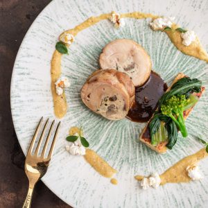 volaille farcie et polenta crémeuse